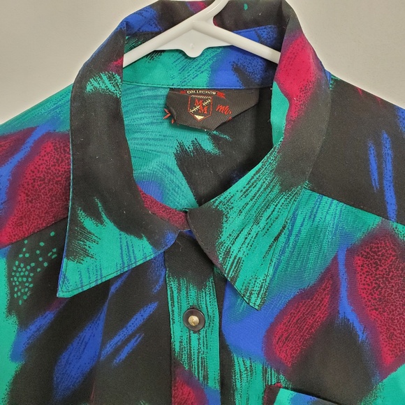 Vintage Miami-Style Colourful Blouse Unisex - Picture 2 of 6